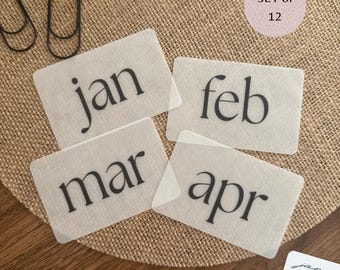 Monthly Vellum Planner Cards | Jan–Dec Journal Card Set | Planner Dashboard | A5 A6 Planner Insert | Planner Accessories