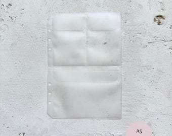 A5 Planner Pocket Insert, Frosted 3 Pocket, Ring Planner Storage, Clear A5 Binder Pocket, Planner Accessory