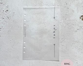 Vellum Inbox Planner Dashboard | Frosted Overlay Divider | Minimalist Planner Insert | Multi Size Ring & Disc Planners