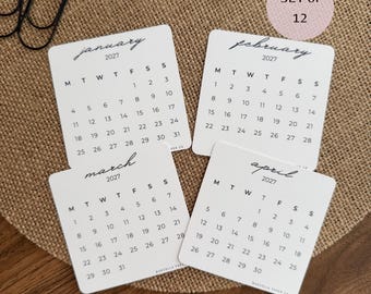 2027 Monthly Planner Cards | Calendar Journal Cards | Mini Calendar Cards | Planner Pocket Cards