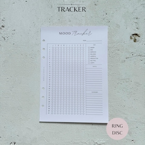 A5 Mood Tracker | Undated Self Care Planner Inserts Printed | Aesthetic A5 Refill | Clean Simple Planner UK