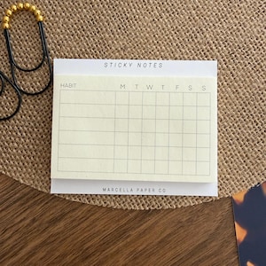 Notas adhesivas de papel para el seguimiento semanal de hábitos: blocs de notas reposicionables para agendas y diarios.
