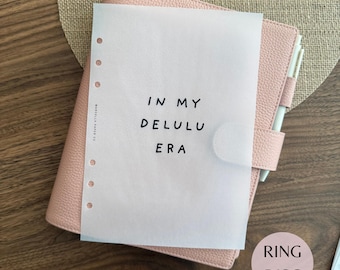 Minimal Vellum Planner Dashboard | Transparent Overlay Insert | Divider for A5 A6 LV Personal Filofax Disc Planners