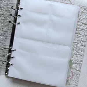 A5 Planner Pocket Insert, Frosted 3 Pocket, Ring Planner Storage, Clear A5 Binder Pocket, Planner Accessory image 2