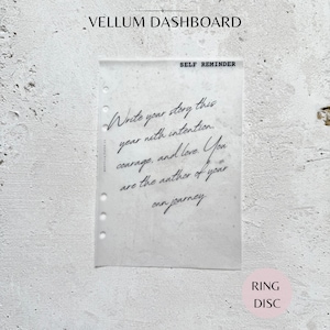 Self Care Quote Vellum Planner Dashboard | Transparent Overlay Insert | Minimal Divider for A5 A6 LV Personal Filofax and Disc Planners