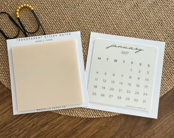 Barely There Nude Transparent Sticky Notes – Waterproof, Re-positionable Memo Pads for Journals