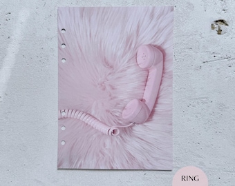 Pink Telephone Planner Dashboard | Overlay Insert | Minimal Divider for A5 A6 LV Personal Filofax and Disc Bound Planners
