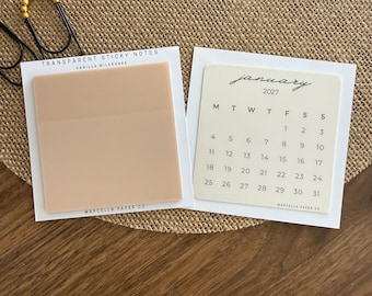Vanilla Milkshake Transparent Sticky Notes – Waterproof, Repositionable Memo Pads for Journals