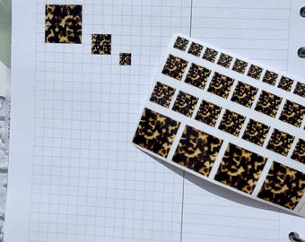 Tortoise Shell Square Planner Stickers | Translucent Neutral Functional Decorative Planner Accents