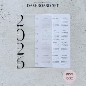 2026 Double Layer Vellum Year Overview | Dashboard for Planner | Journal | Disc | Ring | Divider | Minimalist