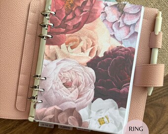 Floral Dashboard Aesthetic Planner Dashboard | Overlay Insert | Minimal Divider for A5 A6 LV Personal Filofax and Disc Bound Planners