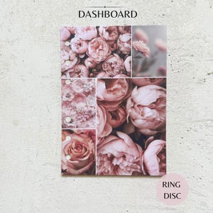 Pink Floral Photo Planner Dashboard | Overlay Insert | Minimal Divider for A5 A6 LV Personal Filofax and Disc Bound Planners