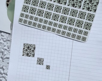 Beige Tortoise Shell Square Planner Stickers | Translucent Functional Neutral Decorative Planner Sheets