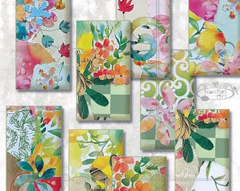 Domino Pendant Stickers: Printable Collage Sheet for Jewelry Crafts (Digital Download)