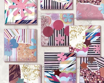 Retro Collage Stickers: Scrapbook, Journal Embellishments (Digital Download)