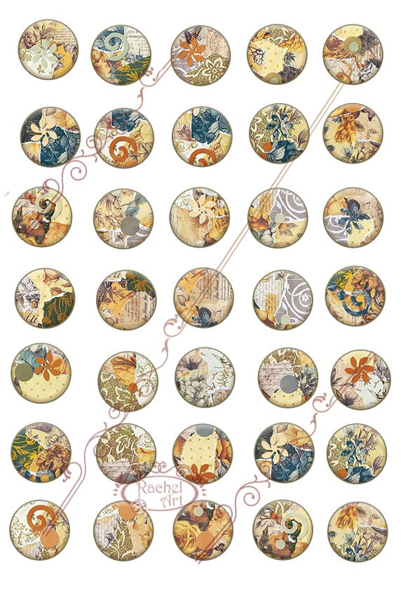 Circles Cabochon, Printable Digital Instant Download, Magnets ...