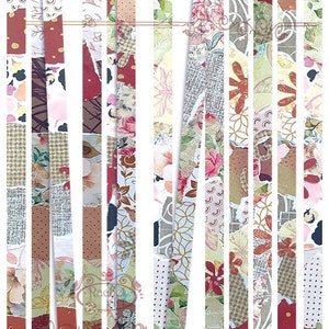 Artful Washi Tape Strip Printable  Digital Downloads  Collage Style Paper for Scrapbooking  Mix Media Junk Journal  Abstract Art  RachelcArt