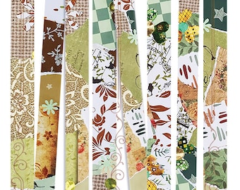Printable Washi Tape Strips: Mixed Media Collage, Junk Journal (Digital Download