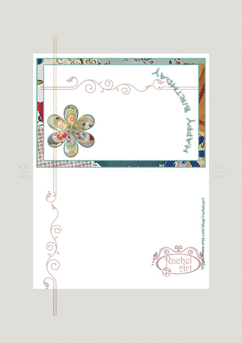 Happy Birthday Cards, Printable Digital Download, Abstract Art, Images ...