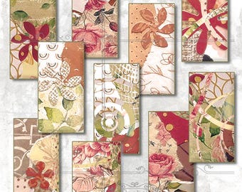 Domino Pendant Stickers: Printable Collage Sheet for Jewelry Crafts (Digital Download)