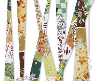 Colorful Collage Paper Bead Strips: Printable DIY Craft (Digital Download