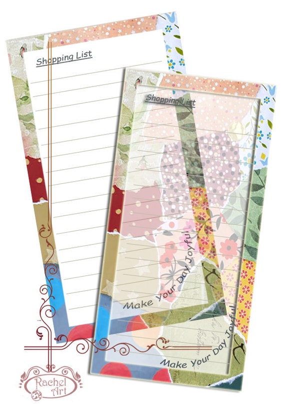 Printable Shopping and To Do List, Floral Grocery Organizer (Digital Download)