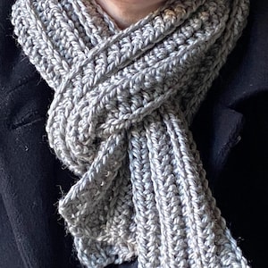 Handmade Alpaca Crochet Ribbed Scarf - Made in USA - Bulky Ribbed Scarf, Hand Crocheted Scarf, Ready to Ship, Acrylic Free