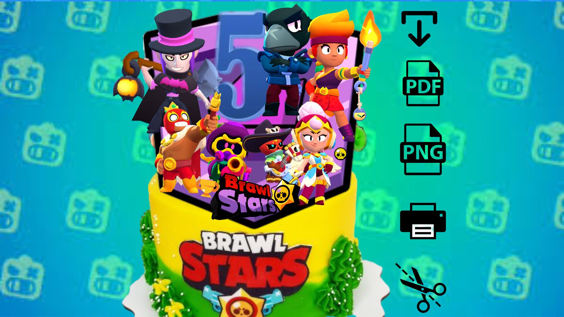 Topper, Brawl Stars, Digital File - Etsy