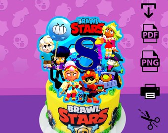 Brawl Stars Cake Topper. Brawl Stars Cupcake Toppers. Digital File - Etsy