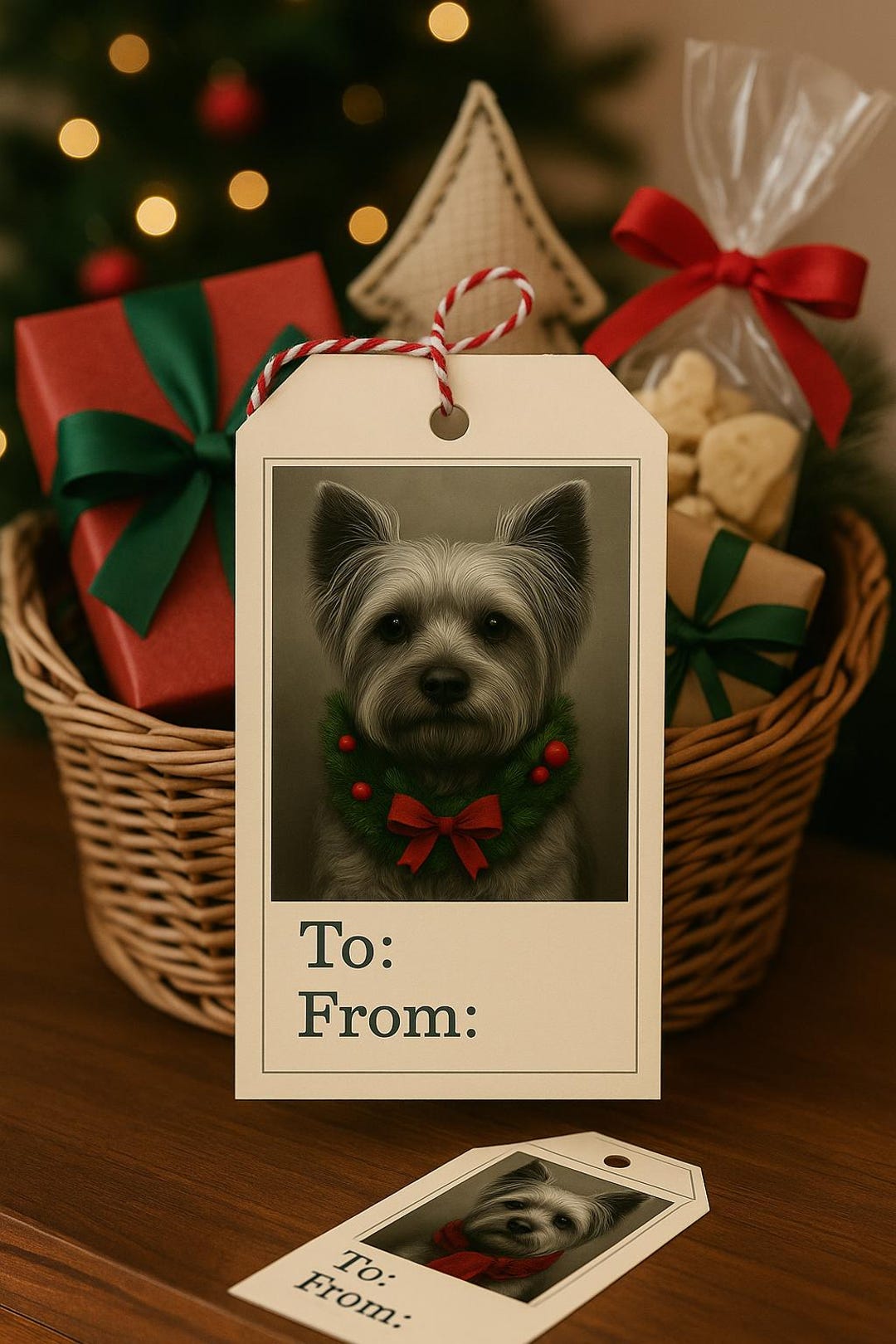 Yorkie Christmas Gift Tag-dog Lover Holiday Tag-printable Pet Gift ...