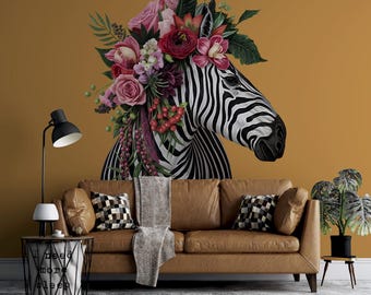 Zebra Themed ästhetische Tapete für luxuriöse Wohnkultur-Hochwertiges Wandbilddesign
