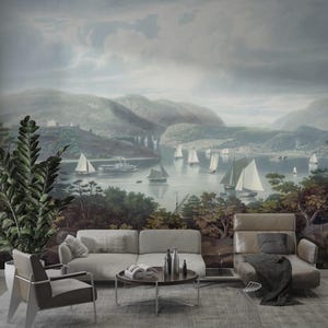 Ship view Themed wallpaper for modern home decor-Luxury home decor with Peel and stick paper