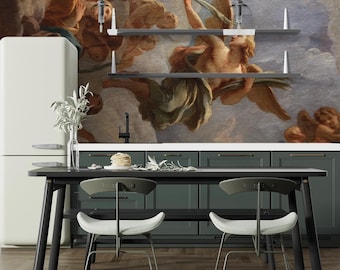 Mythological themed mural design for home decor-Ancient greek themed wallpaper with Peel and stick paper