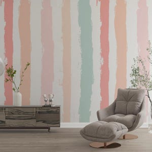 Colorful lines themed wallpaper for kids room-Enjoyable mural decor for children&#39;s room