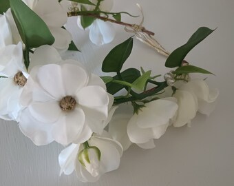 White Anemone Flower Crown