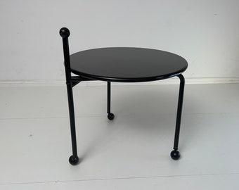 Vintage Black Metal Side Table attributed to Tord Bjorklund for Ikea, 1986