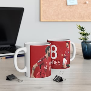 Bruno Fernandes 11oz White Mug Manchester United Captain, Football Gift, Football Fan, Sports, MUFC, United Fan, Man United Mug