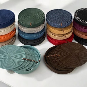 Set of 6 pcs Cotton Rope Placemats with Holder 13&quot; Colorful Dining Table Mat Sets Decorative Custom Size Placemats