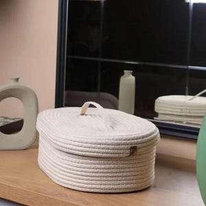 Custom Size Organizer, Cotton Rope Basket,Round Storage Basket, Makeup Basket, Custom Organizer, Makeup Box, Makeup Organizer