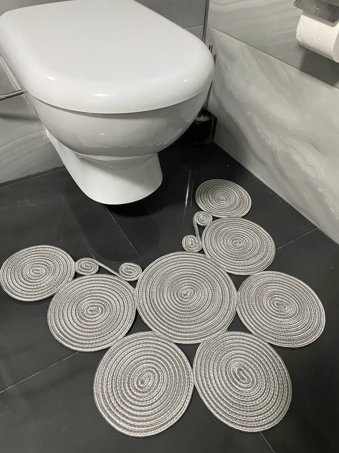 Bathroom Mat, Toilet Mat, Bath Mat Boho Style Mat, Colors: Gray - Etsy