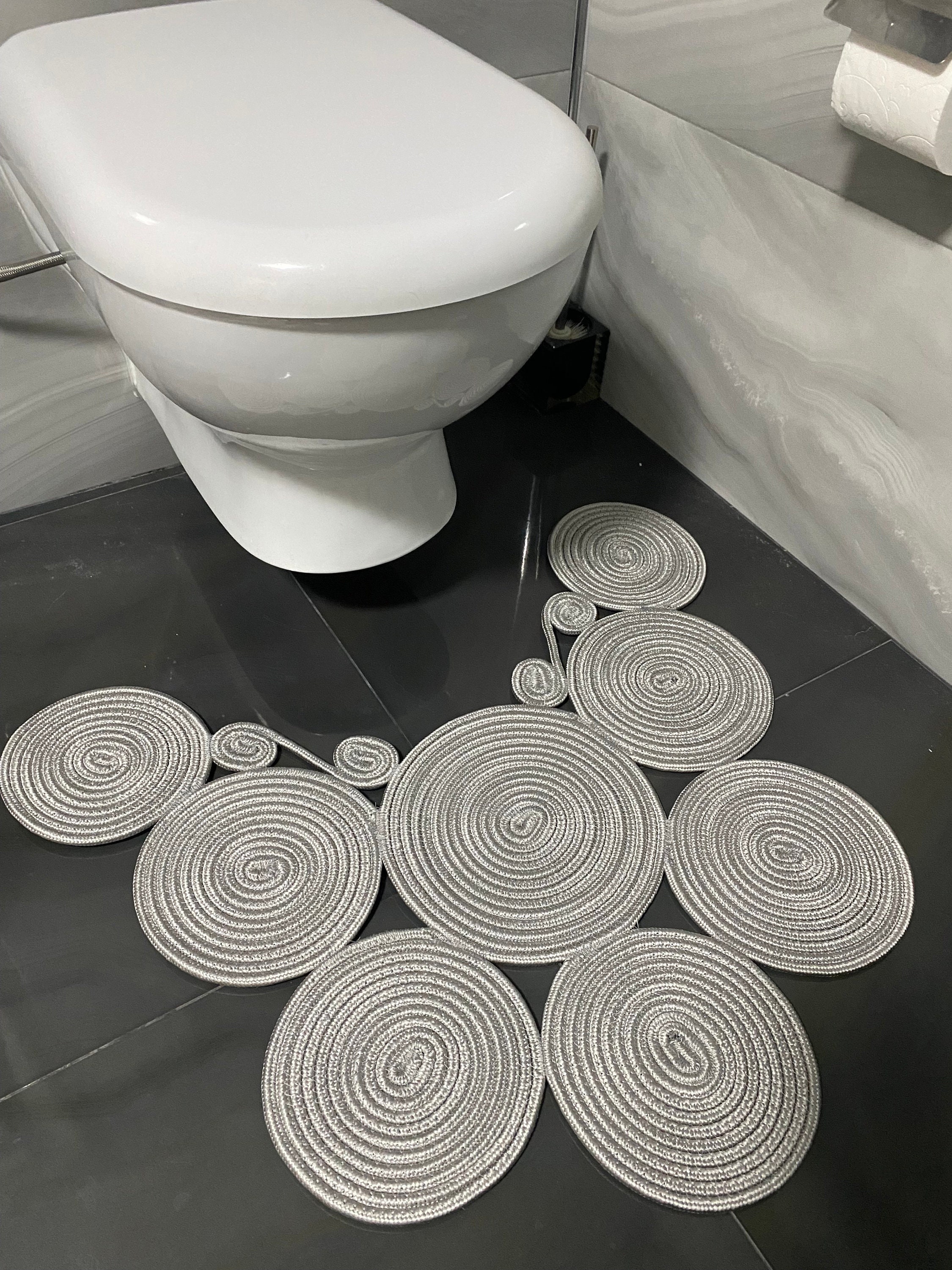 Bathroom Mat, Toilet Mat, Bath Mat Boho Style Mat, Colors: Gray - Etsy