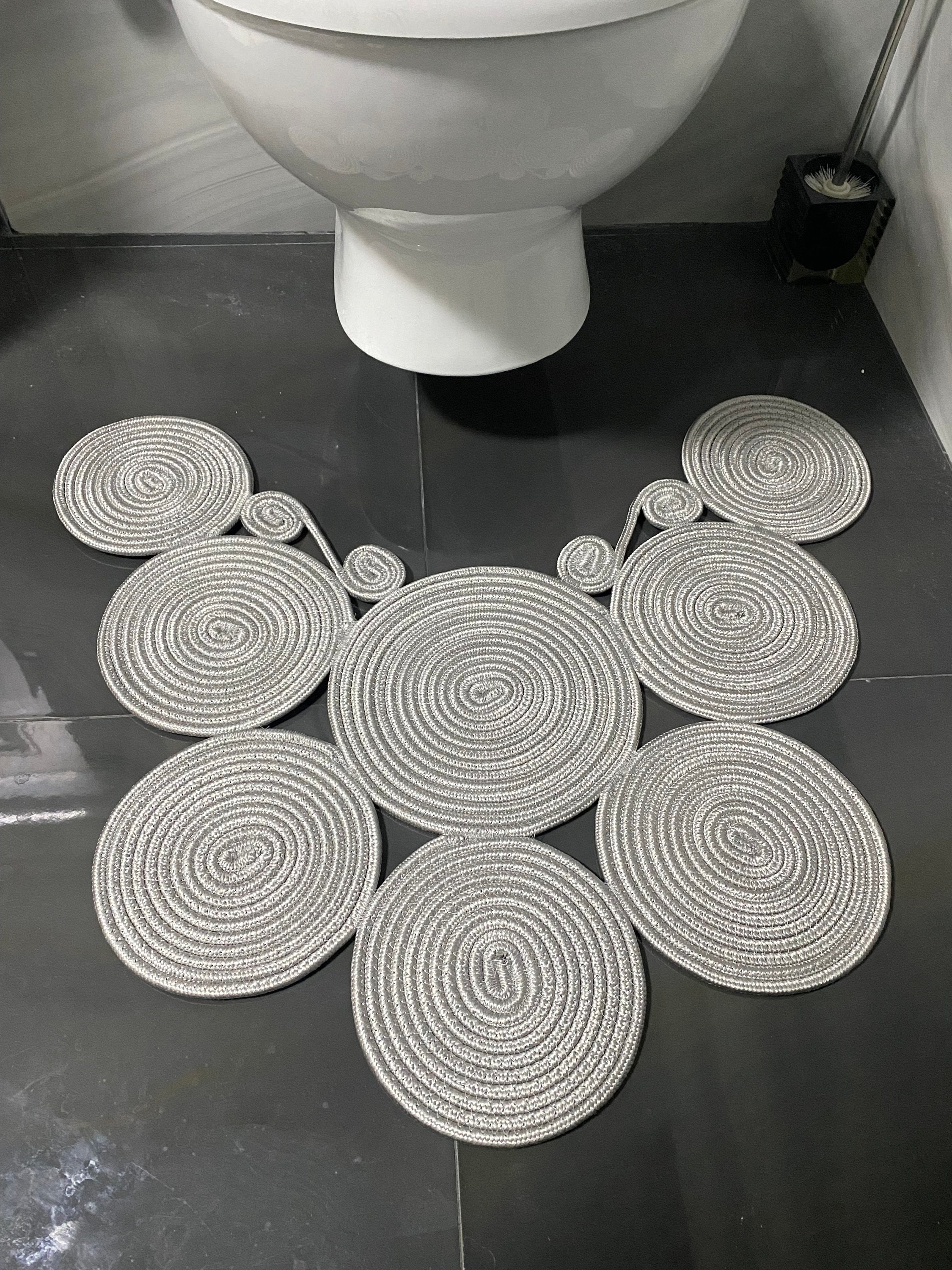 Bathroom Mat, Toilet Mat, Bath Mat Boho Style Mat, Colors: Gray - Etsy