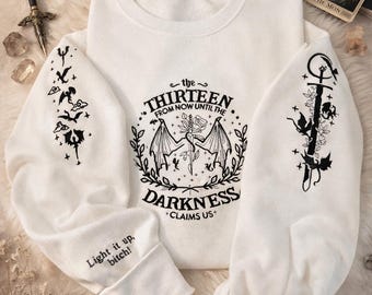 Broderad Fantasy-tröja – Dragon Fandom Crewneck – Bokinspirerad present till läsare