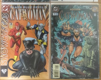 Catwoman Showcase 93 #1 #2 #3 DC Comics 1993 Flash Blue Devil and Elseworlds Annual #1 1994 Adams / Maguire / Preist / Boland Art