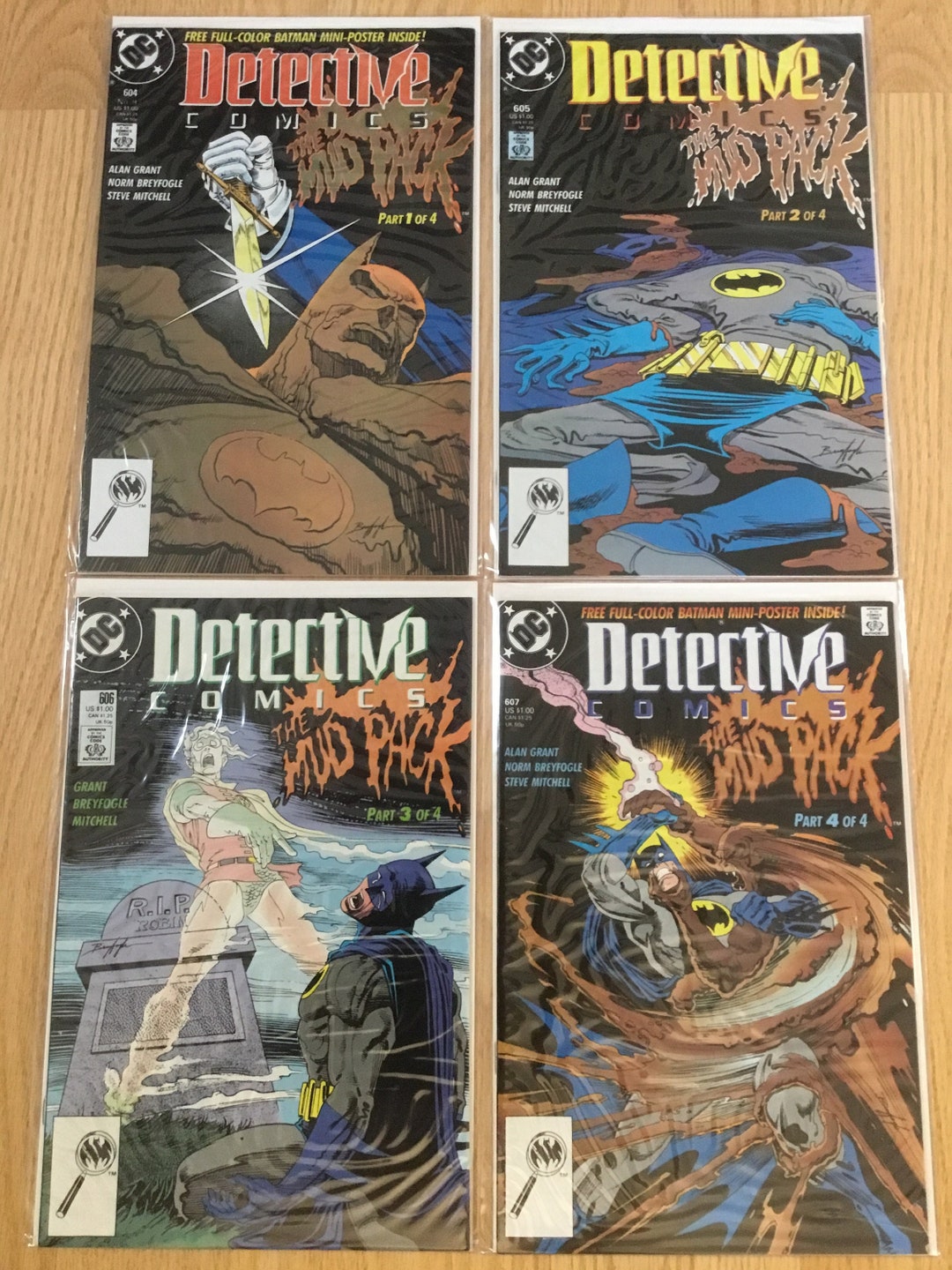 Detective Comics #604 #605 #606 #607 DC Comics Mud Pack 1989