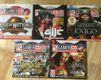 PC Gamer Mag Demo DVDs 2004 Rise of Nations / Ground Control II / Armies Exigo / Rome Total War Lot of 5 Game Disks 7.43 7.44 7.45 7.46 7.47