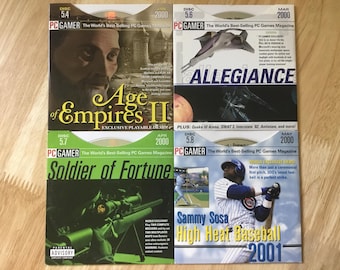 PC Gamer Mag Demo DVDs CDs 2000 Age of Empires II / Allegiance / Soldier of Fortune / Sammy Sosa 2001 Lot of 4 Game Disks 5.4 5.6 5.7 5.8