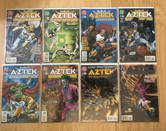 Aztek The Ultimate Man #1 #2 #3 #4 #5 #6 #7 #9 DC Comics 1997 High Grade Batman Joker Aztec Superhero Morrison / Miller / Harris Art