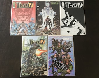 Team 7  #1 #1 Variant #2 #3 #4 #5 Image Comics 1994 Mini Series Complete Run Set of 5 Bagged and Boarded High Grade Chuck Dixon Art