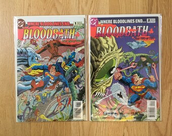 Bloodbath #1 and #2 DC Comics 1993 1st Hitman High Grade Full Run Superman Batman Velluto / Semeiks / Albrecht / McWeeney Art